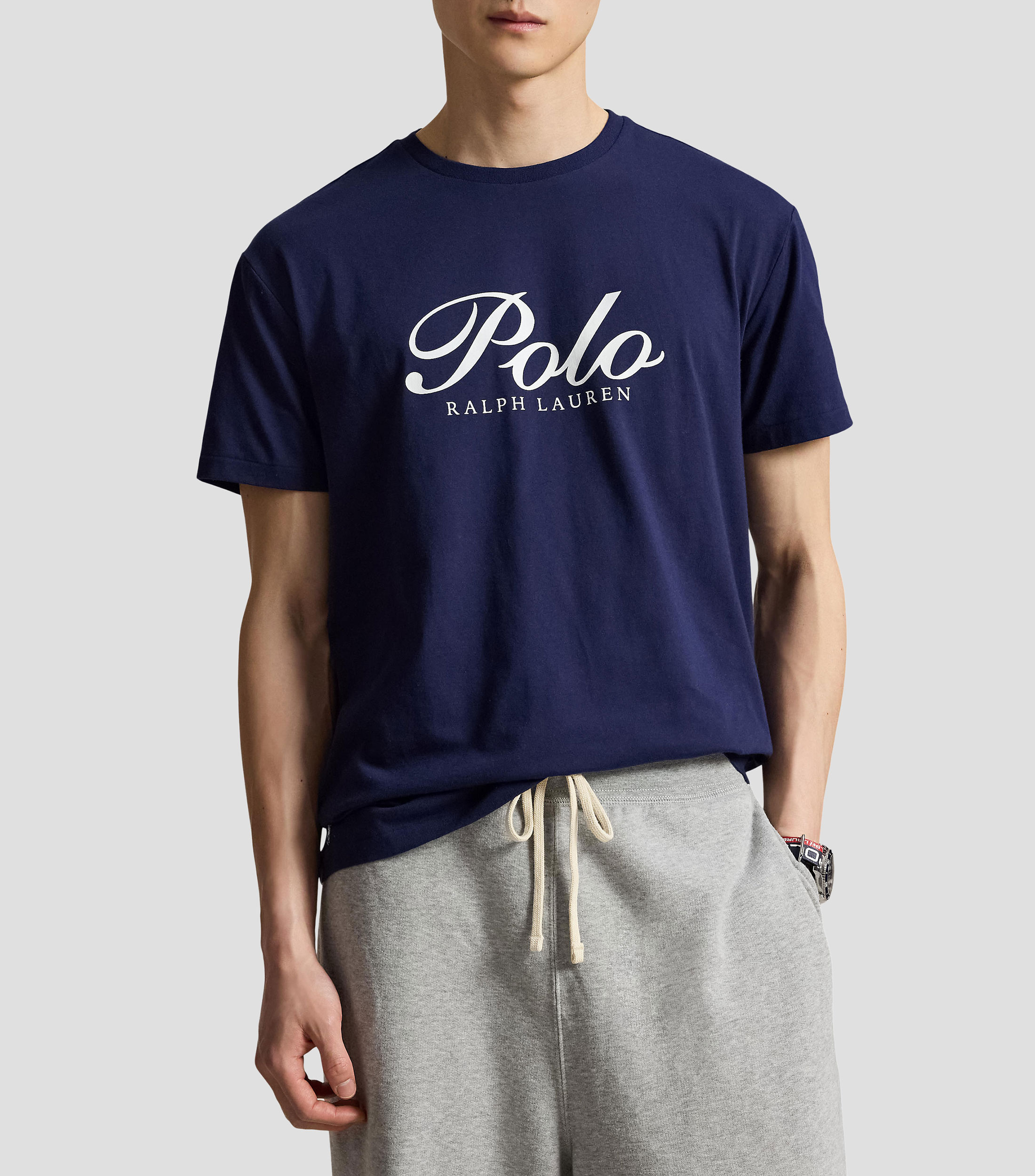 Playera cuello redondo manga corta estampada Hombre